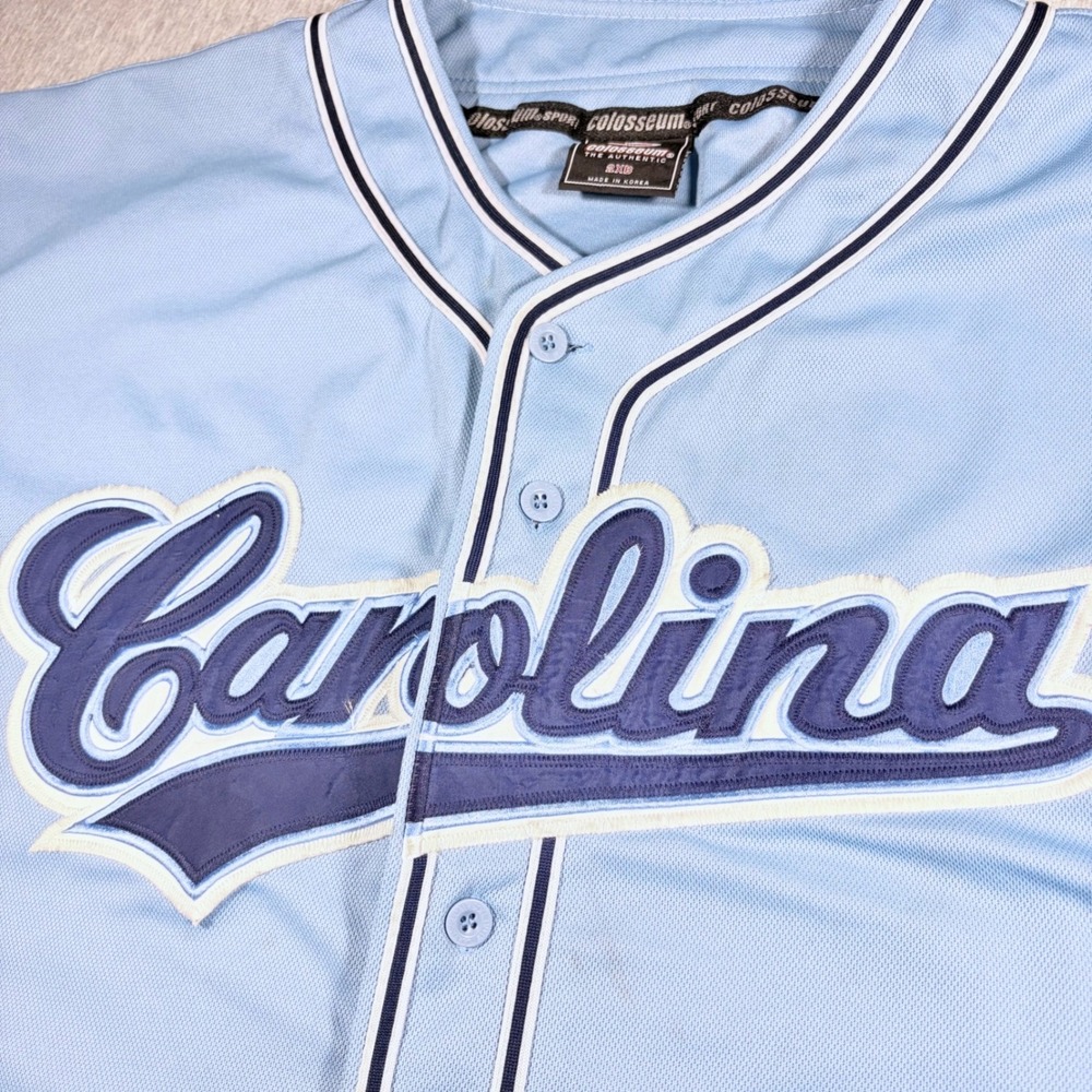 Colosseum Mens Carolina Baseball Jersey XXL Blue UNC Tar Heels Embroidered Mesh